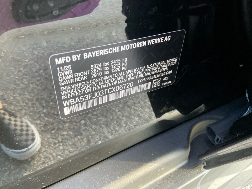 WBA53FJ03TCX06720 2026 BMW 5 Series 530i xDrive