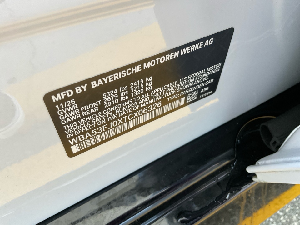 WBA53FJ0XTCX06326 2026 BMW 5 Series 530i xDrive