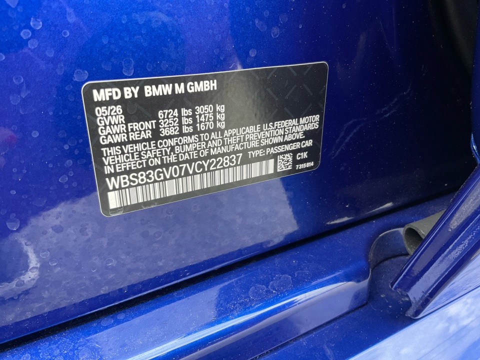 WBS83GV07VCY22837 2027 BMW M5