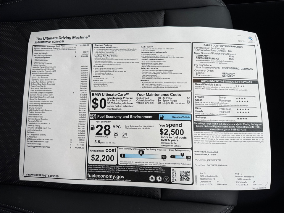WBX73EF06T5449526 2026 BMW X1 xDrive28i