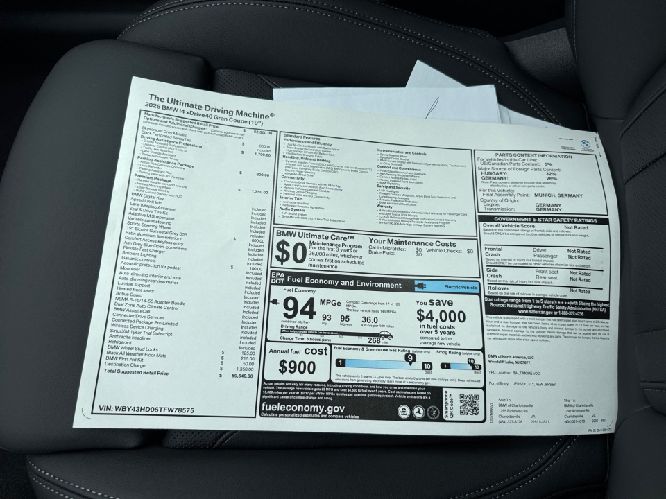 WBY43HD06TFW78575 2026 BMW i4 Gran Coupe xDrive40