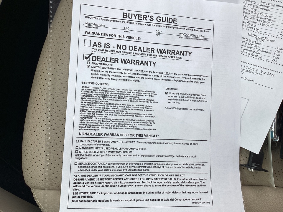 WDC0G4JB5HV002046 2017 Mercedes-Benz GLC 300 4MATIC