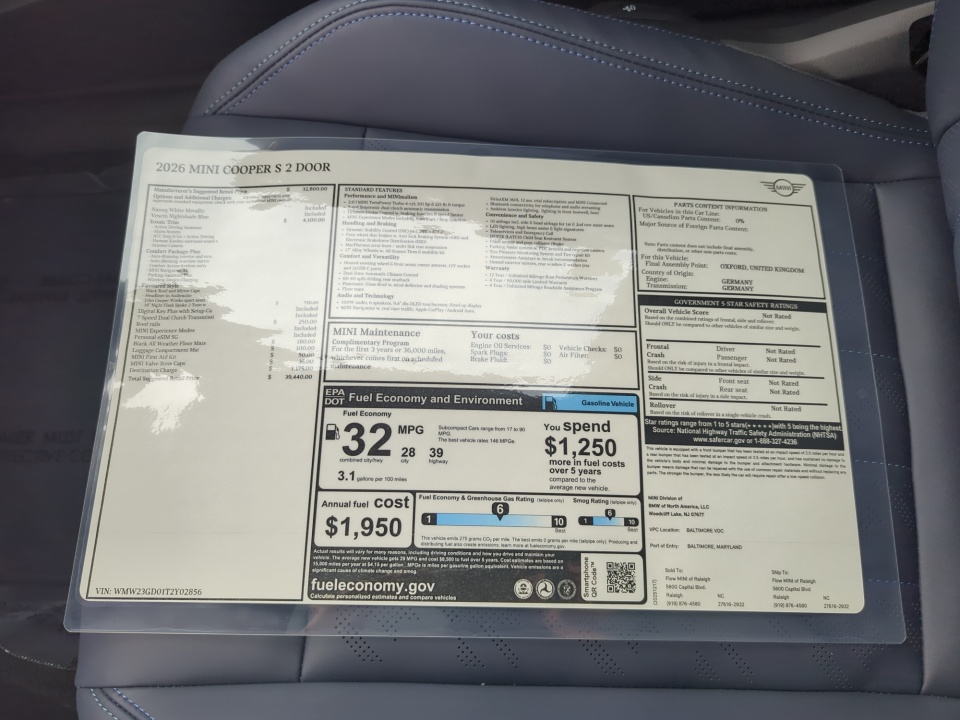 WMW23GD01T2Y02856 2026 MINI Hardtop Cooper S