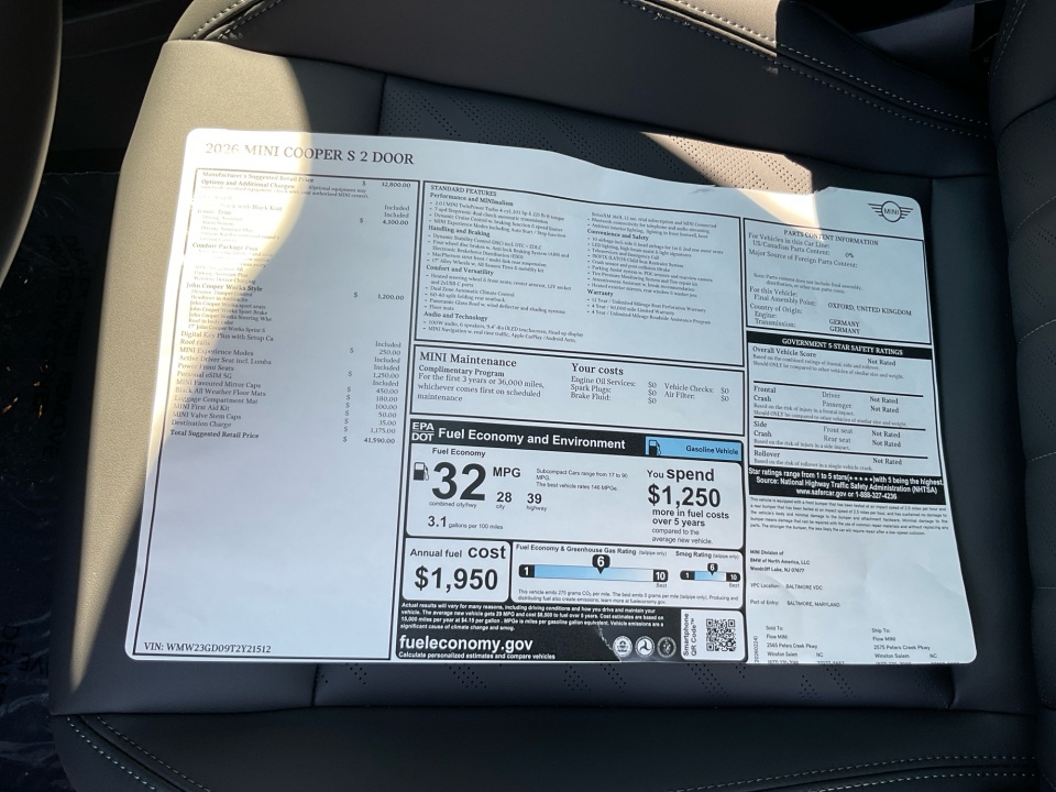 WMW23GD09T2Y21512 2026 MINI Hardtop Cooper S