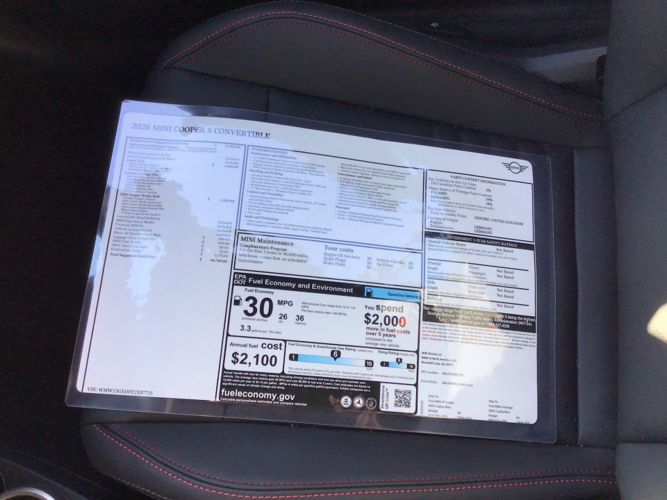 WMW23GX00T2X87715 2026 MINI Convertible Cooper S