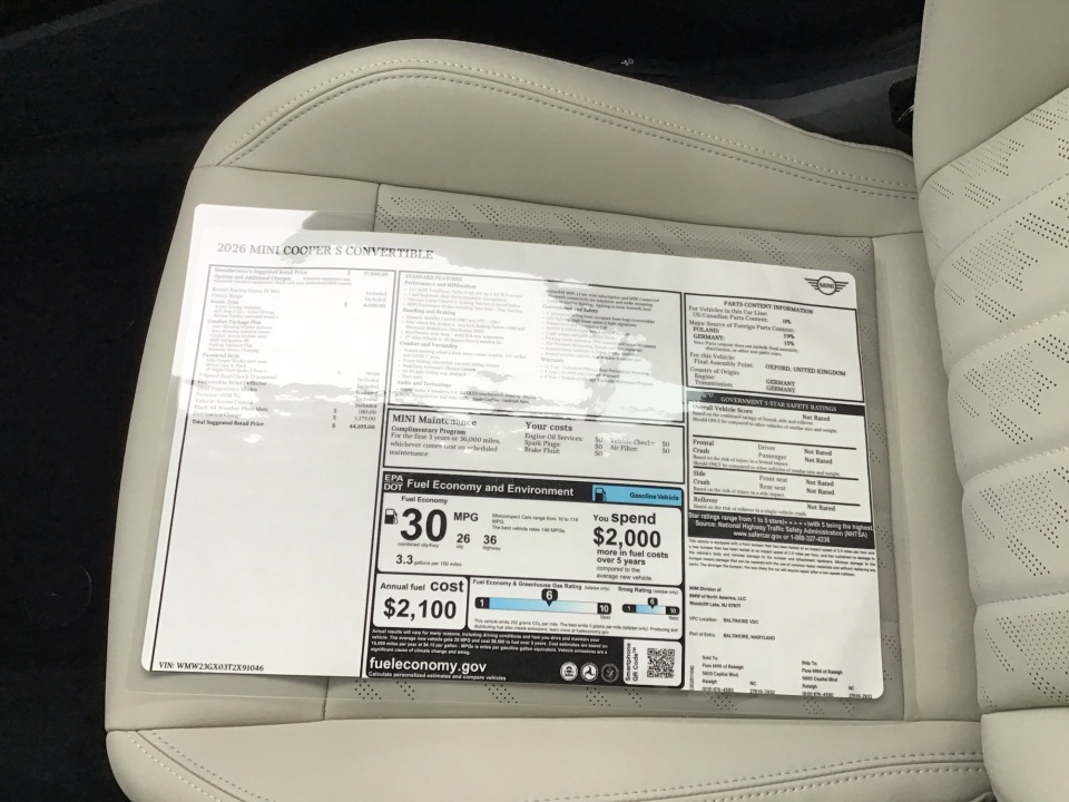 WMW23GX03T2X91046 2026 MINI Convertible Cooper S