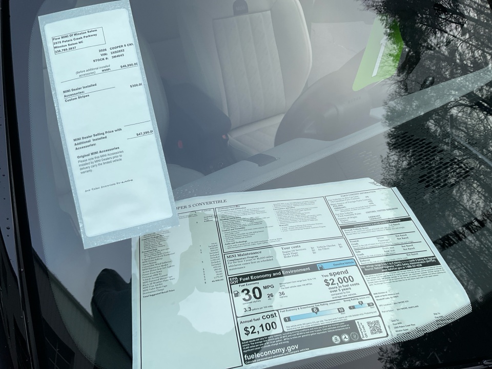 WMW23GX05T2X92652 2026 MINI Convertible Cooper S