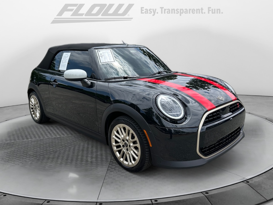 Black 2025 MINI Cooper Convertible Front-Wheel Drive Automatic