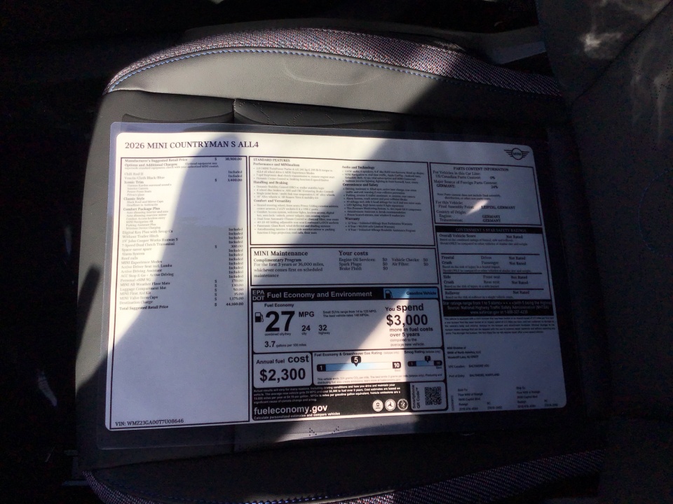 WMZ23GA00T7U08646 2026 MINI Countryman S