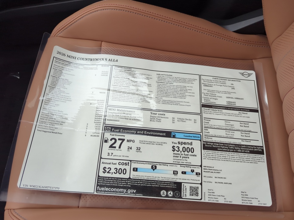 WMZ23GA08T7U17370 2026 MINI Countryman S