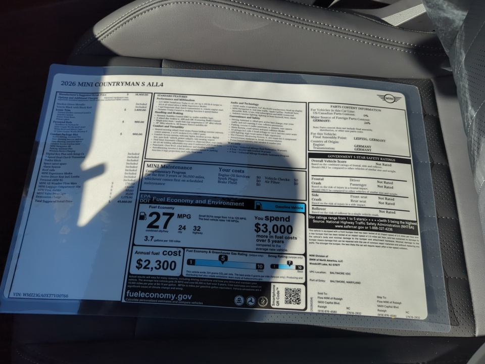 WMZ23GA0XT7V00766 2026 MINI Countryman Cooper S