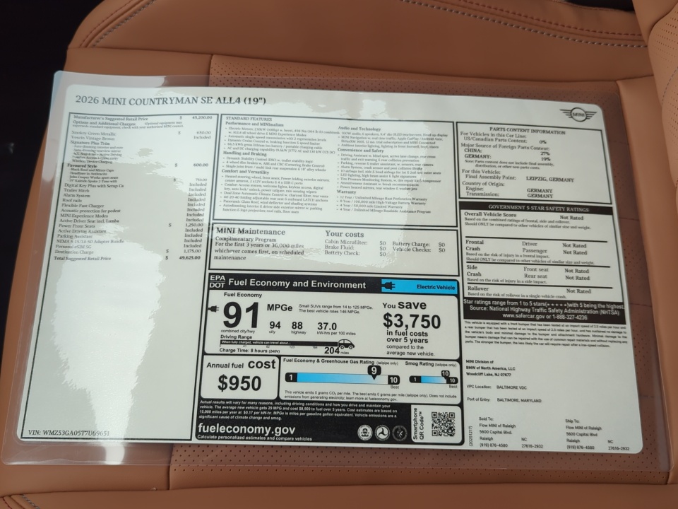 WMZ53GA05T7U69651 2026 MINI SE Countryman SE ALL4