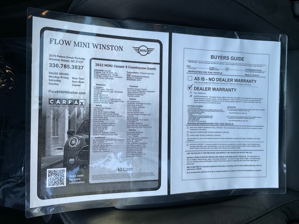 WMZ83BR00N3P02060 2022 MINI Countryman Cooper S