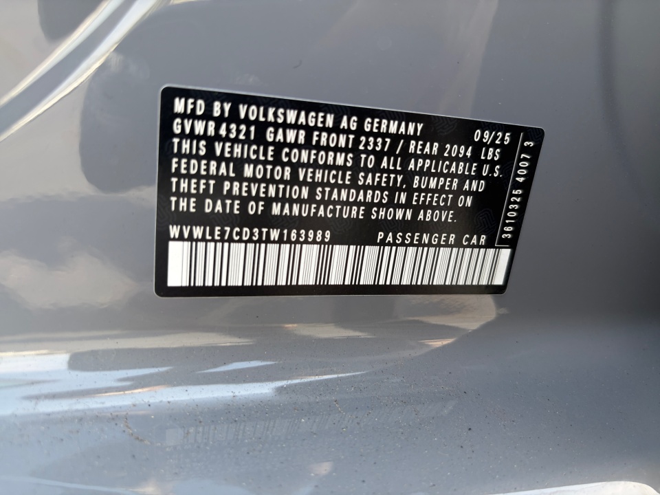 WVWLE7CD3TW163989 2026 Volkswagen Golf GTI S