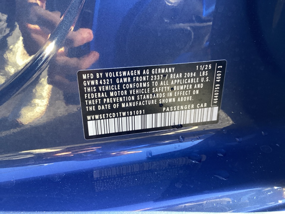 WVWSE7CD1TW191091 2026 Volkswagen Golf GTI SE